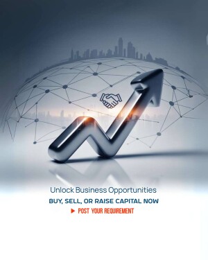 Image depicting business growth and global opportunities with a handshake and rising arrow.