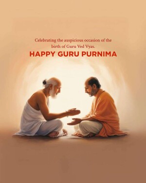 Image depicting Guru Purnima celebration with two gurus in traditional attire.