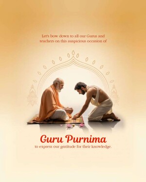 Image depicting a Guru and disciple for Guru Purnima