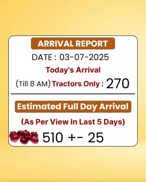 Arrival report showing tractor count for July 3rd, 2025