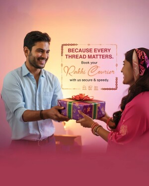 A brother gifting a Rakhi gift to his sister.