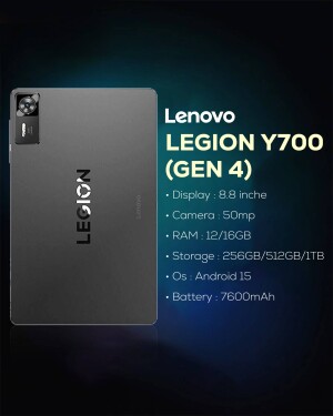 Lenovo Legion Y700 Gen 4 tablet with specifications