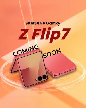 Samsung Galaxy Z Flip7 smartphone advertisement
