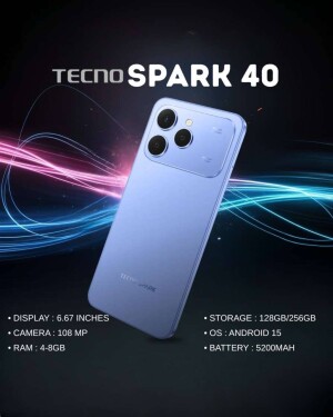 Tecno Spark 40 smartphone with specifications