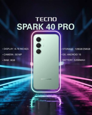 Tecno Spark 40 Pro smartphone with specifications
