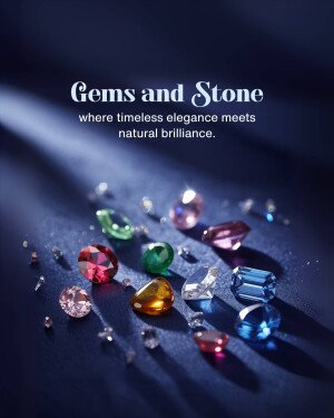 Assortment of colorful gems and stones on a dark surface