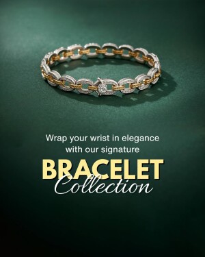 Close-up of a gold and diamond bracelet on a dark green background