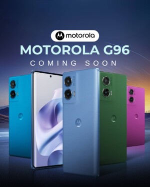 Motorola G96 smartphone in multiple colors