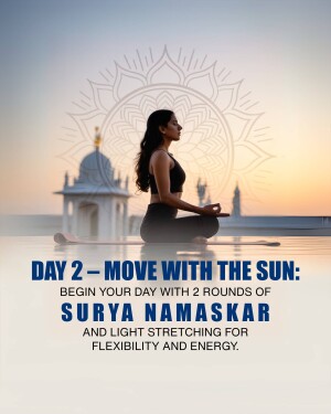 Woman meditating in Surya Namaskar pose with Taj Mahal in the background