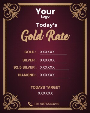 Gold and Silver Rate Display with Decorative Border
