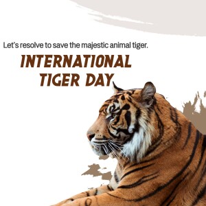 Image promoting International Tiger Day with a tiger portrait.