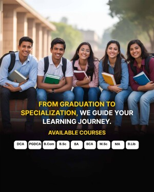 Group of students promoting available courses