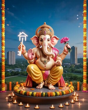 Abstract pattern with geometric shapes and lines.