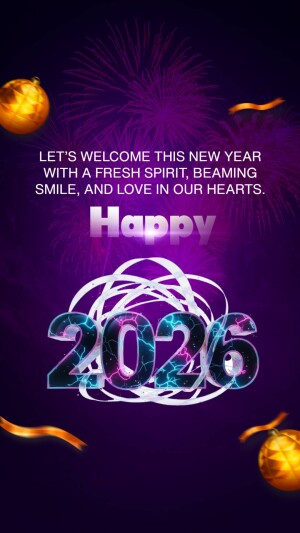 Happy 2026 New Year Greeting Creative Design For Threads