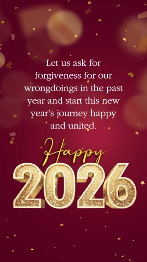 Happy New Year 2026 Forgiveness Message Design For Telegram