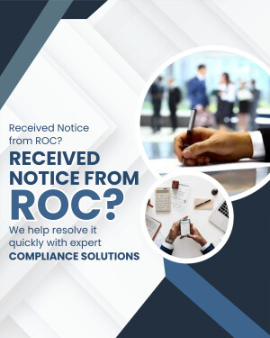 Image depicting a received notice from the Registrar of Companies (ROC) and solutions for resolving it.