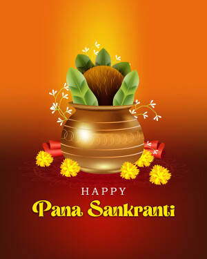 Pana Sankranti celebration with pot and flowers