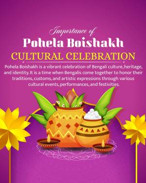 Pohela Boishakh celebration with traditional Bengali elements