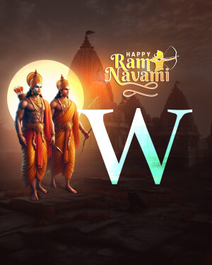 Lord Rama and Lakshmana with a Ram Navami greeting
