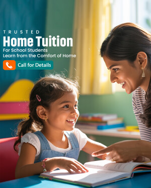 A tutor assisting a young student with her book at home.