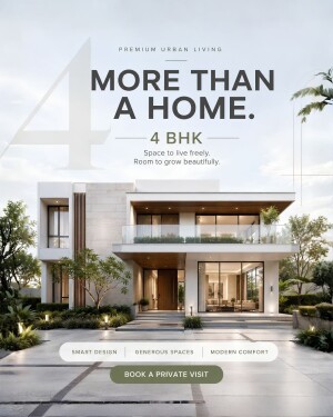 Modern 4 BHK luxury villa with premium architectural design and lush landscaping