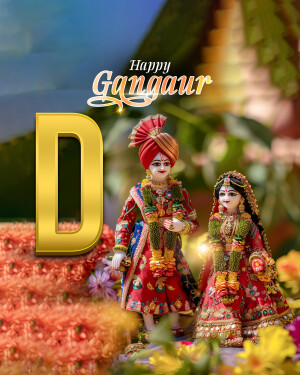 Gangaur festival celebration with idols of Lord Shiva and Goddess Parvati