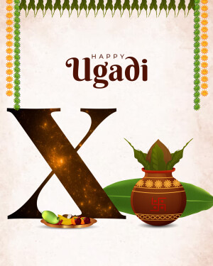 Ugadi festival greeting with decorative elements