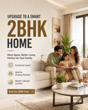 Happy Indian family reading a book together in a modern 2BHK living room
