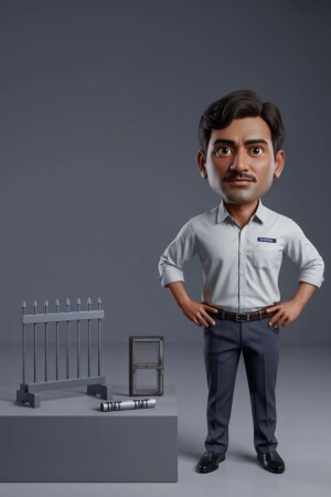 3D cartoon illustration of Indian actor Pankaj Tripathi