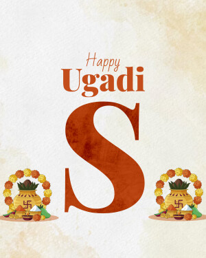 Ugadi festival greeting with traditional decorations
