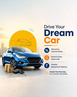 A blue sedan parked with car keys and coins, representing auto loan financing services