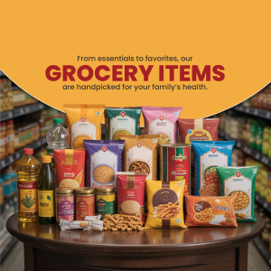 Assortment of grocery items on display