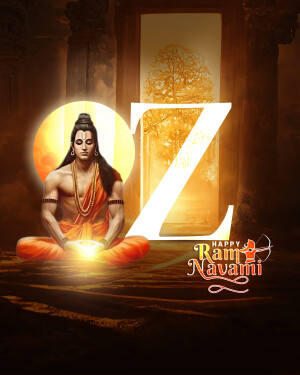 Lord Rama meditating with the letter 'Z' and Ram Navami greetings