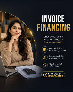 A smiling professional woman at her desk presenting invoice financing services to improve cash flow