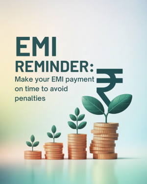 EMI Reminder with Rupee Symbol and Growing Plant