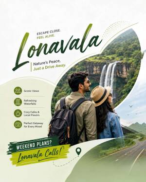 A couple overlooking a beautiful waterfall in Lonavala as a travel advertisement