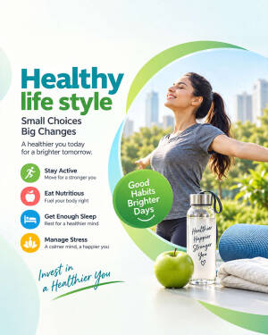 A woman enjoying an outdoor workout with healthy habits checklist