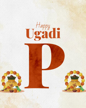 Ugadi festival greeting with traditional decorations