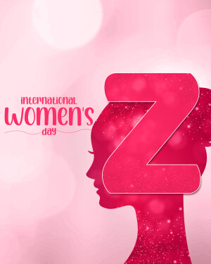 Silhouette of a woman's face with the text 'International Women's Day'