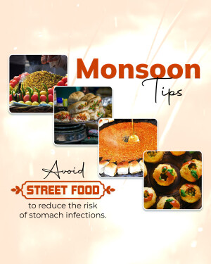 Image depicting monsoon food tips and street food safety