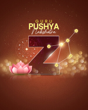 Festive graphic for Guru Pushya Nakshatra