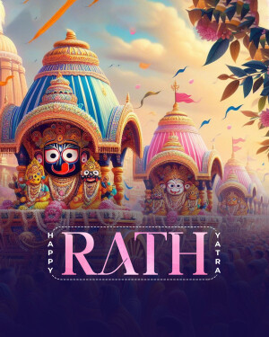 Colorful illustration of Lord Jagannath's Rath Yatra procession