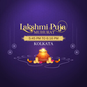 Lakshmi Puja Muhurat timing for Kolkata