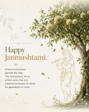 Happy Janmashtami Nature Conservation Post Flyer For Twitter