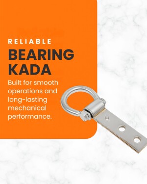Close-up of a Reliable Bearing KADA with a metal swivel and mounting plate on a marble background.