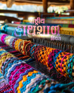 Close-up of colorful Thai silk being woven on a traditional loom.