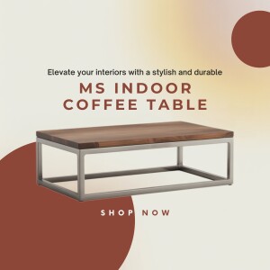 Modern MS Indoor Coffee Table with metal frame and wooden top