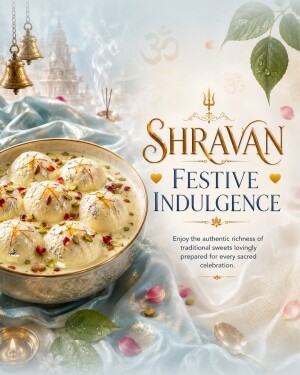 Shravan Festive Indulgence Traditional Sweets Promotional Banner For Threads