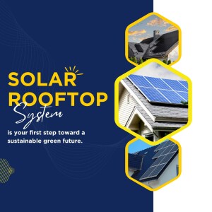 Image of solar panels on rooftops with text promoting solar energy