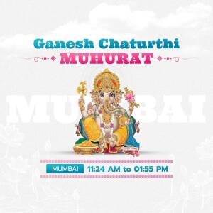 Ganesh Chaturthi Muhurat for Mumbai with Lord Ganesha image